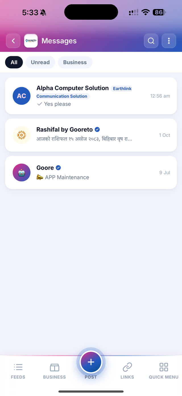 Gooreto - direct messages and business chat