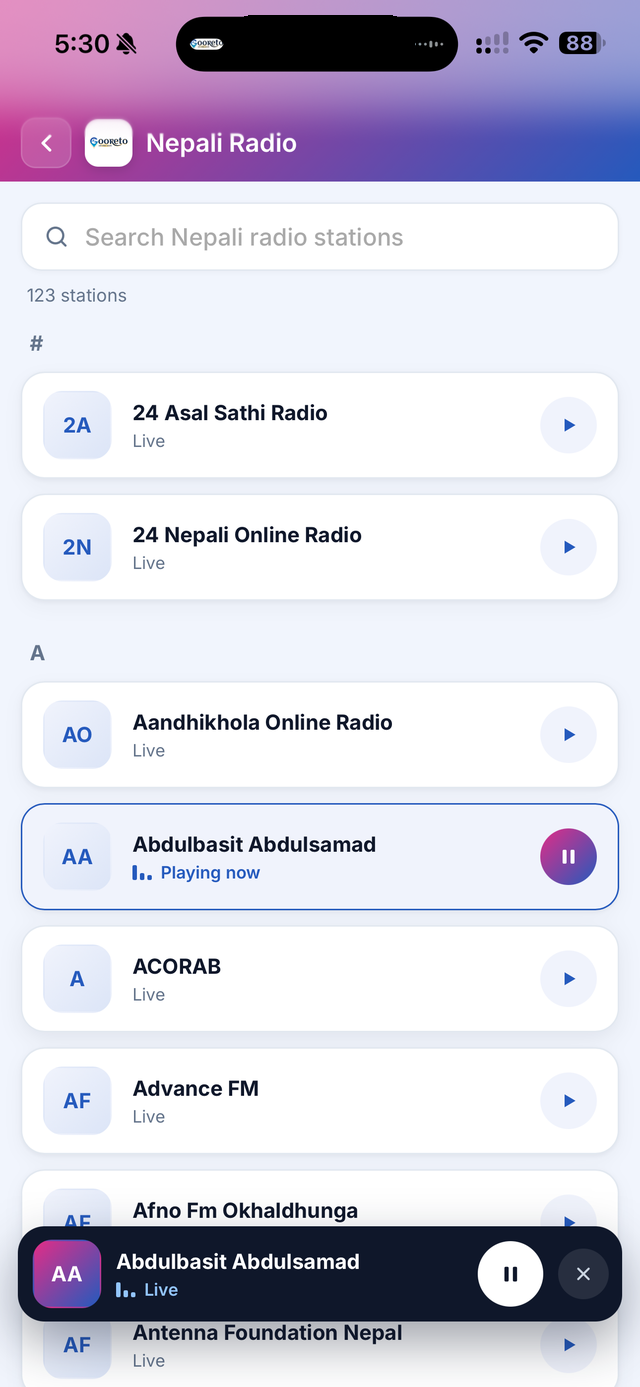 Live Nepali Radio - stream FM stations